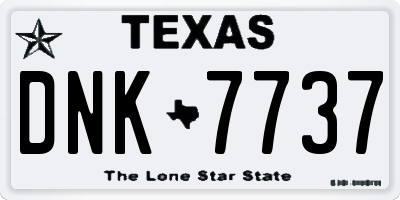 TX license plate DNK7737