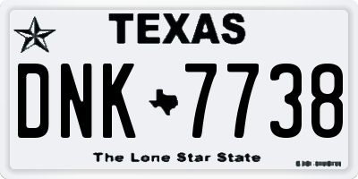 TX license plate DNK7738