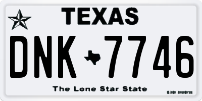TX license plate DNK7746
