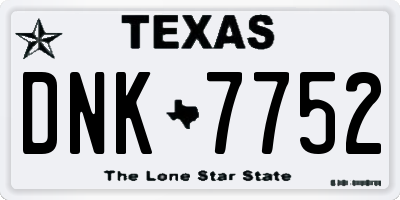 TX license plate DNK7752