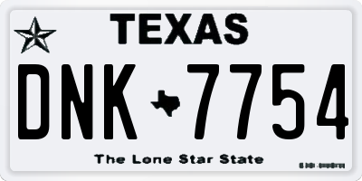 TX license plate DNK7754