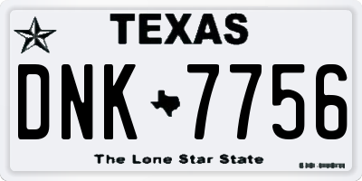 TX license plate DNK7756