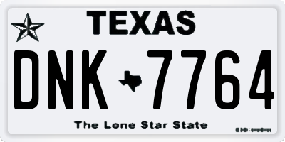 TX license plate DNK7764