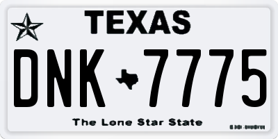 TX license plate DNK7775