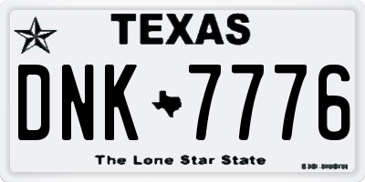 TX license plate DNK7776
