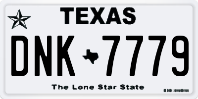 TX license plate DNK7779