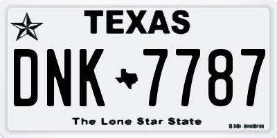 TX license plate DNK7787