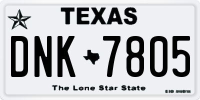 TX license plate DNK7805