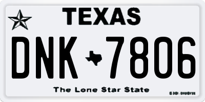 TX license plate DNK7806
