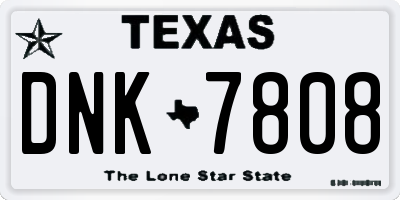 TX license plate DNK7808