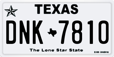 TX license plate DNK7810