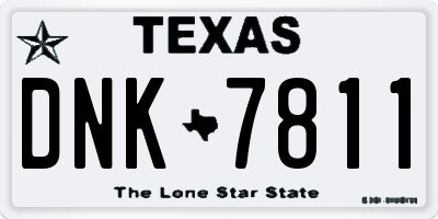 TX license plate DNK7811