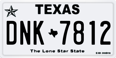 TX license plate DNK7812
