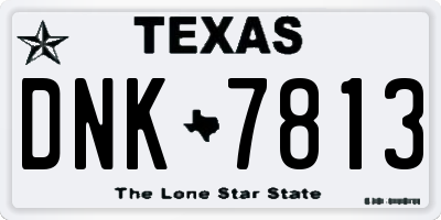 TX license plate DNK7813