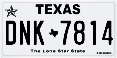 TX license plate DNK7814