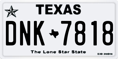 TX license plate DNK7818