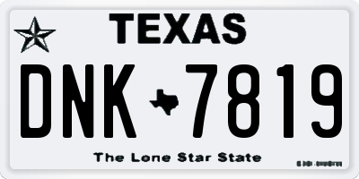 TX license plate DNK7819