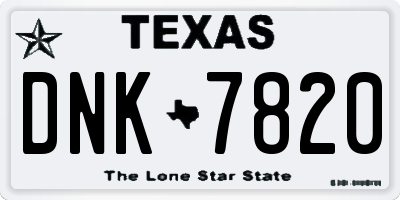 TX license plate DNK7820