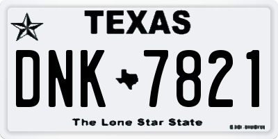 TX license plate DNK7821