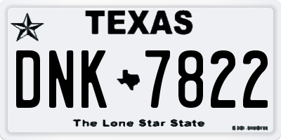 TX license plate DNK7822