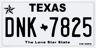TX license plate DNK7825