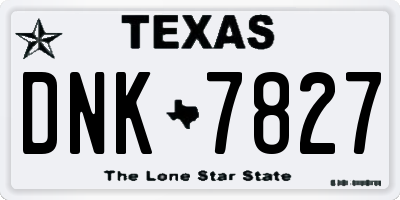 TX license plate DNK7827