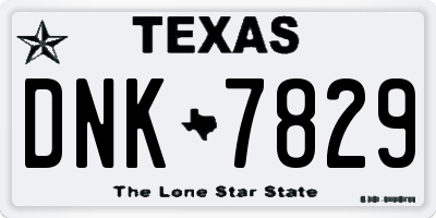 TX license plate DNK7829