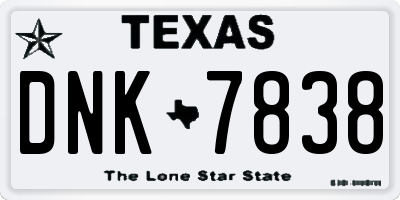 TX license plate DNK7838