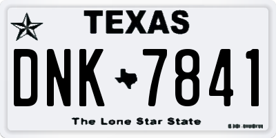 TX license plate DNK7841
