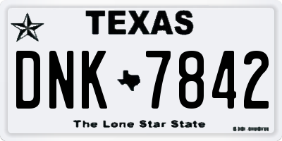 TX license plate DNK7842