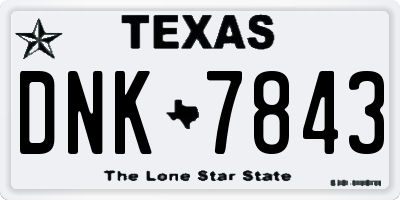 TX license plate DNK7843
