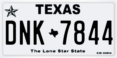 TX license plate DNK7844
