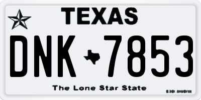TX license plate DNK7853