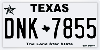 TX license plate DNK7855