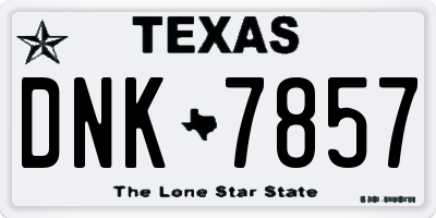 TX license plate DNK7857