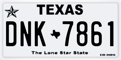 TX license plate DNK7861