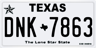 TX license plate DNK7863