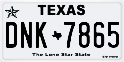TX license plate DNK7865