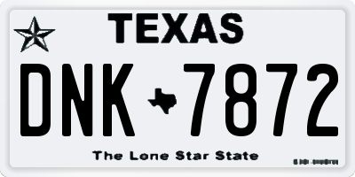 TX license plate DNK7872