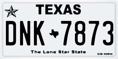 TX license plate DNK7873