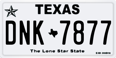TX license plate DNK7877