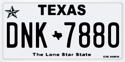 TX license plate DNK7880