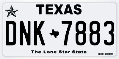 TX license plate DNK7883