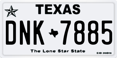 TX license plate DNK7885