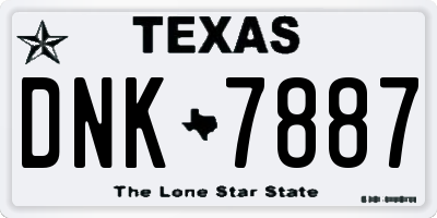 TX license plate DNK7887