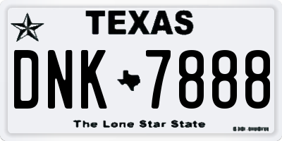 TX license plate DNK7888