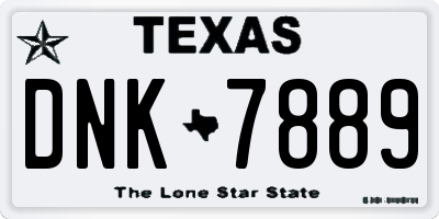 TX license plate DNK7889