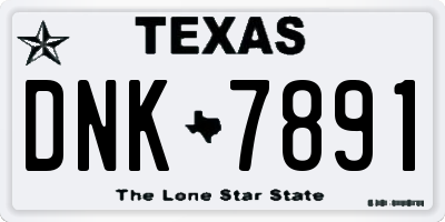 TX license plate DNK7891