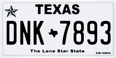 TX license plate DNK7893