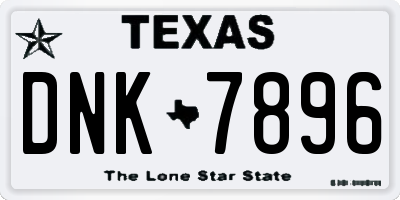 TX license plate DNK7896